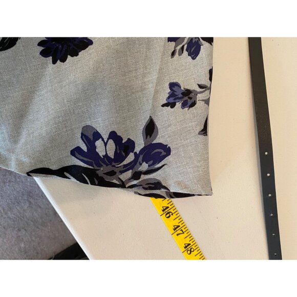 Elle Dress Sleeveless Gray Black Floral Print With Belt Size 12 - Picture 8 of 8